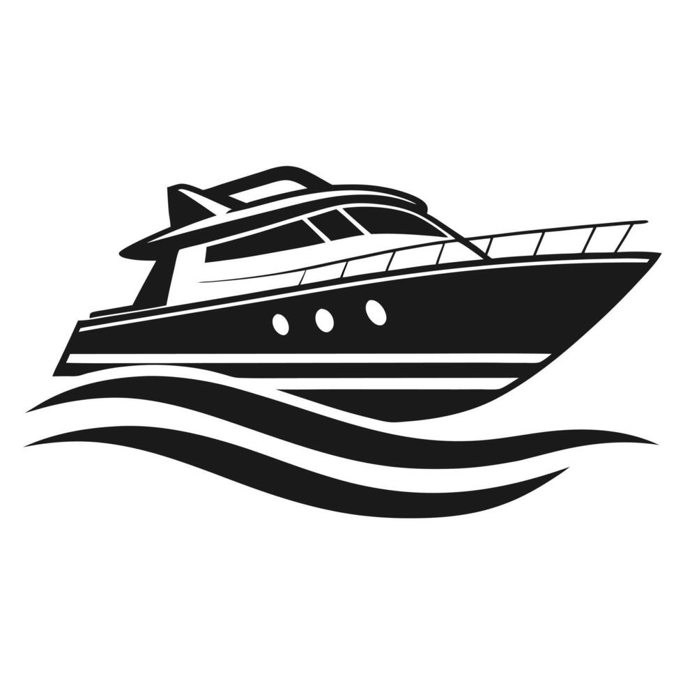 Stylish Yacht Silhouette for Marine-Themed Projects vector