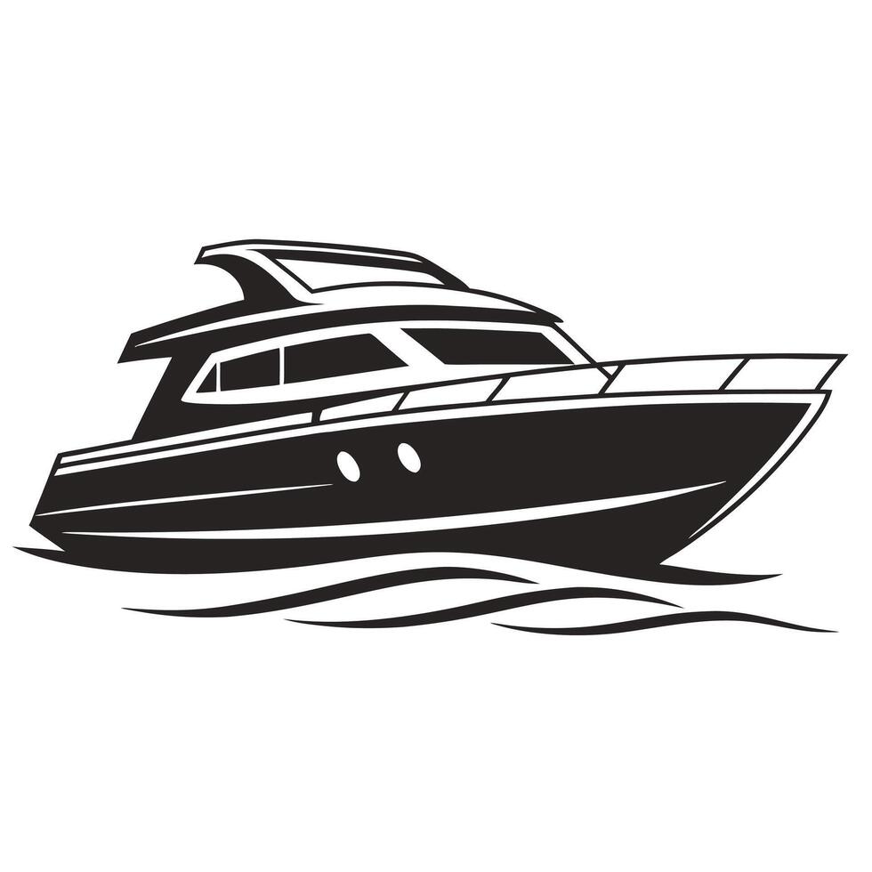 Elegant Maritime Yacht Silhouette Icon vector