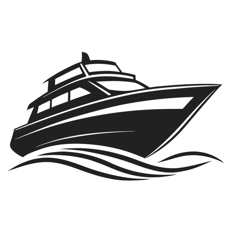 Luxury Yacht Silhouette for Premium Nautical Design vector