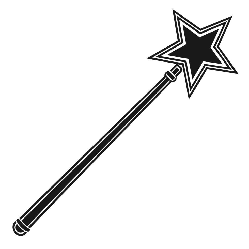 Magicians Wand Simple Silhouette Design vector