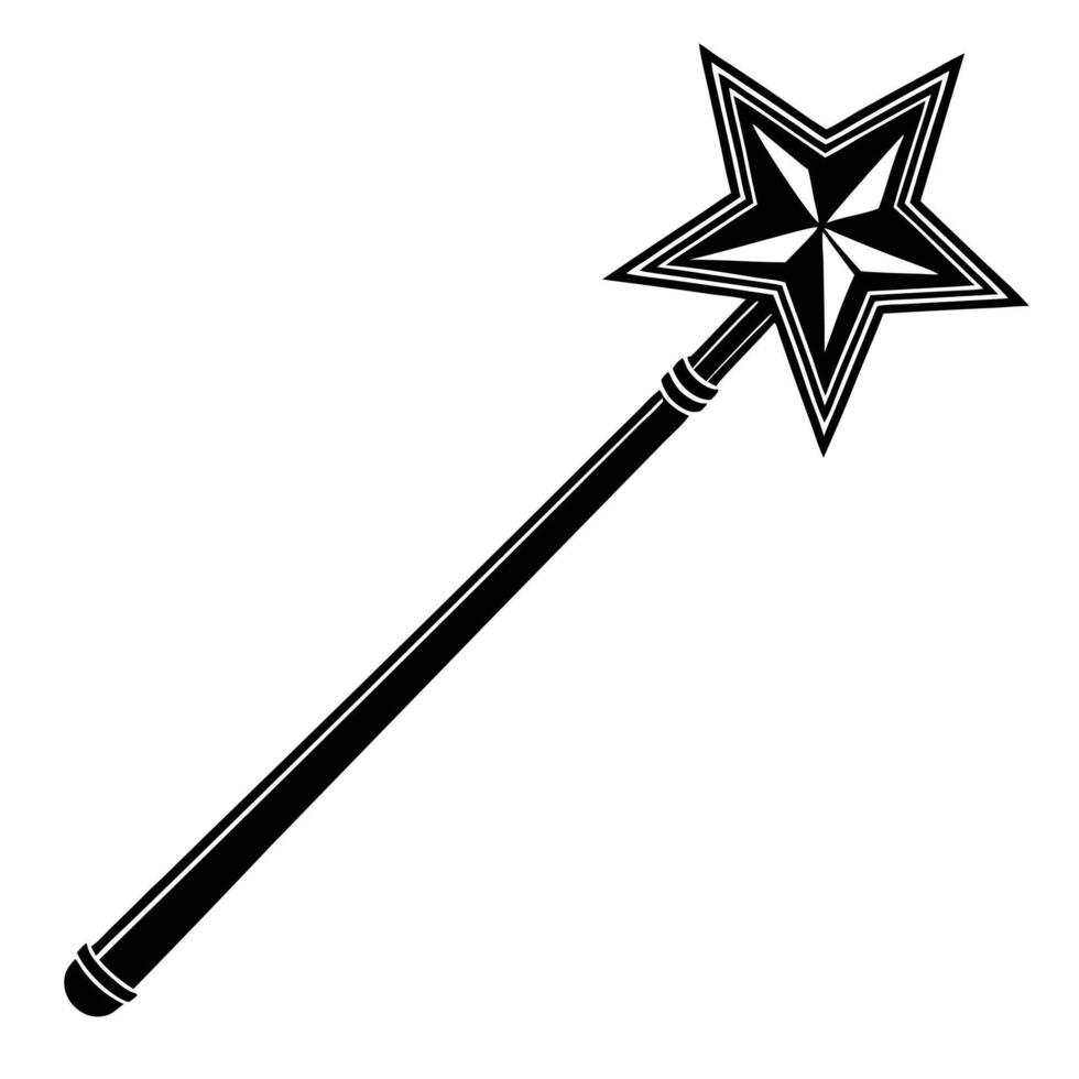Wizard Wand Black Silhouette Clipart vector