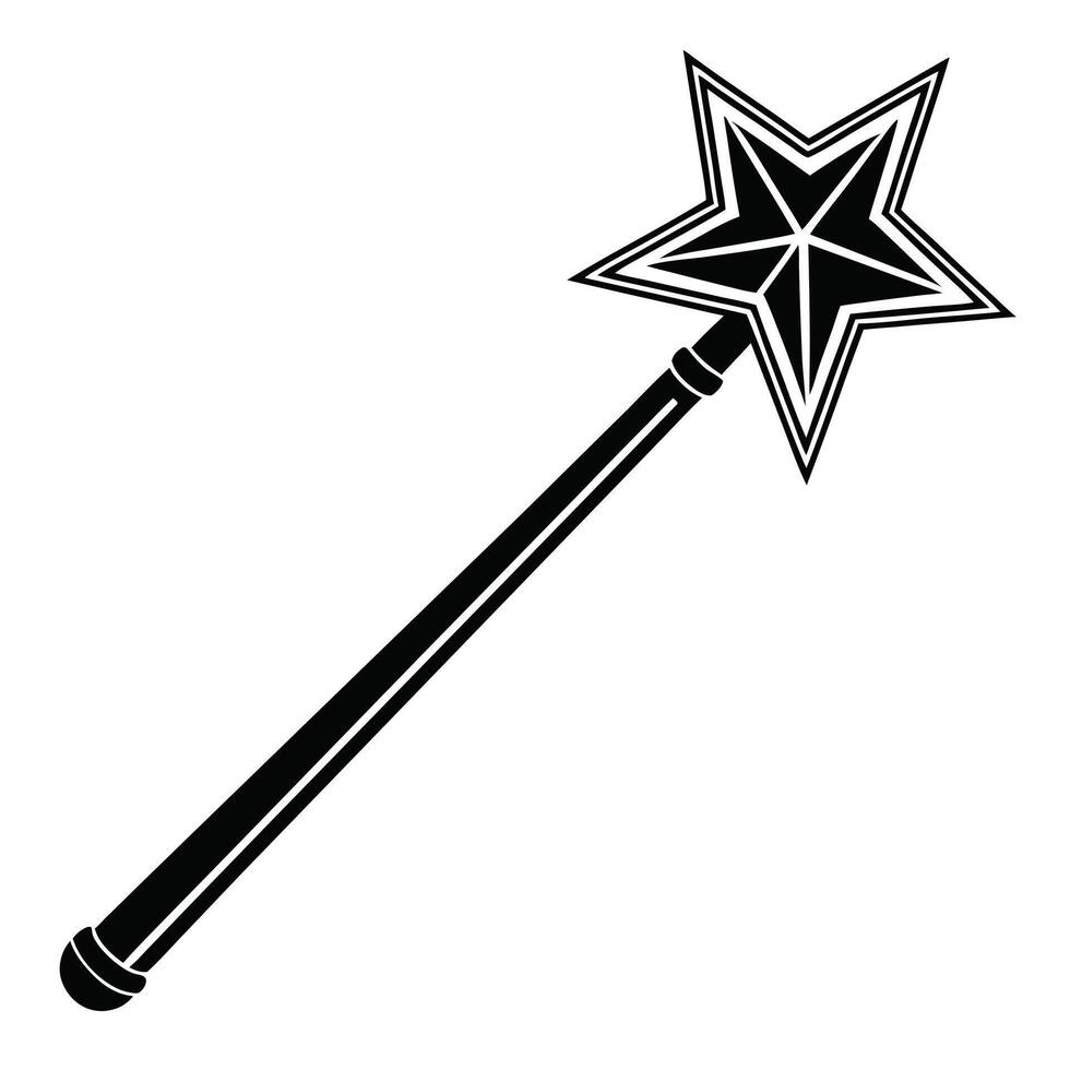 Flat Magic Wand Icon for Fantasy Themes vector