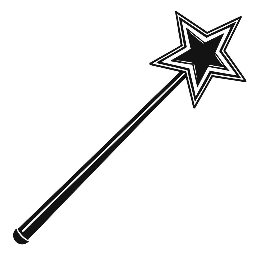 Minimalist Magic Wand Silhouette for Fantasy Designs vector