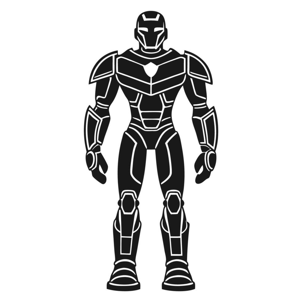 High Tech Robot Silhouettes for Digital Art Projects vector