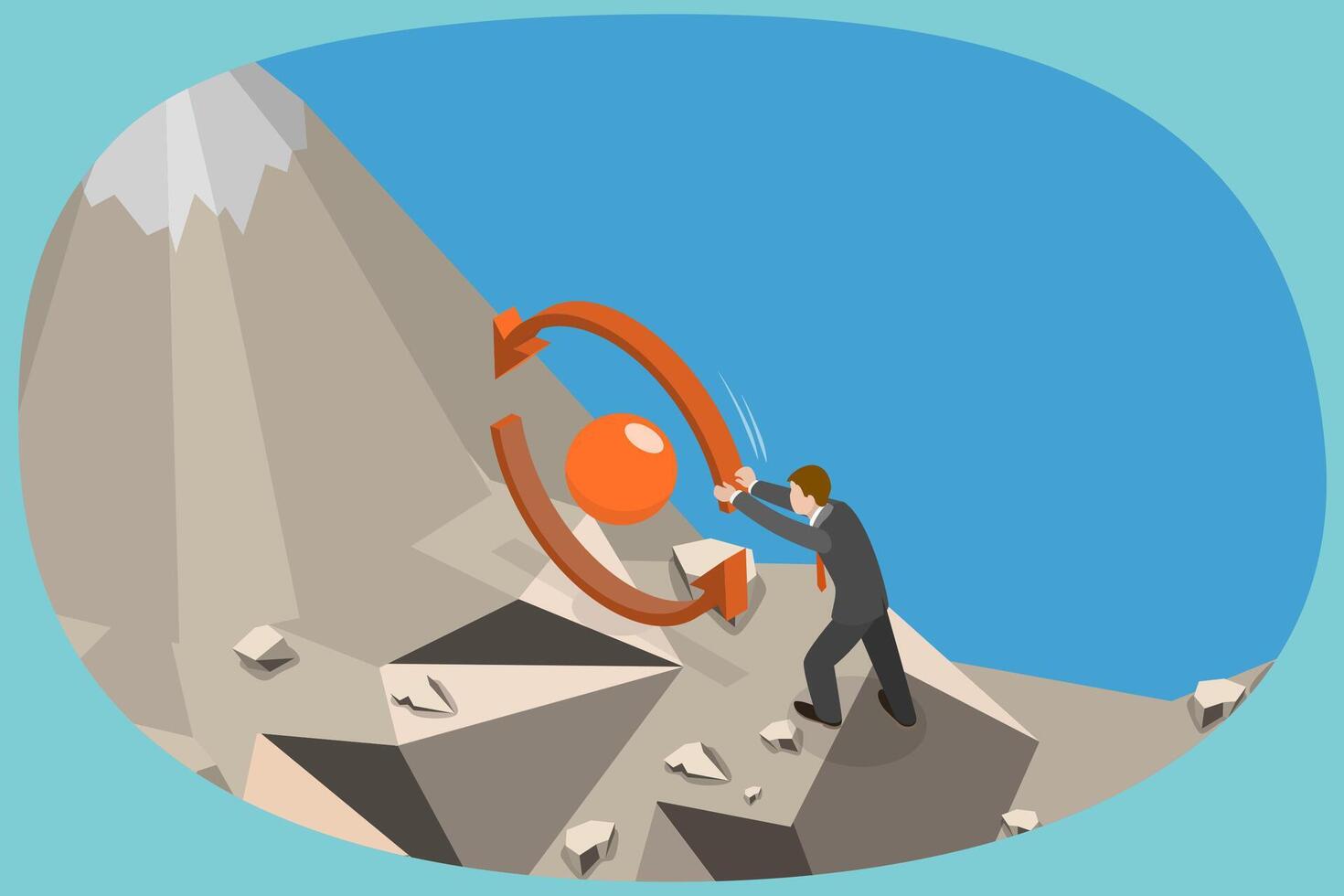 3D Isometric Flat Conceptual Illustration of Consistency Circle, Effective Work Tool vector
