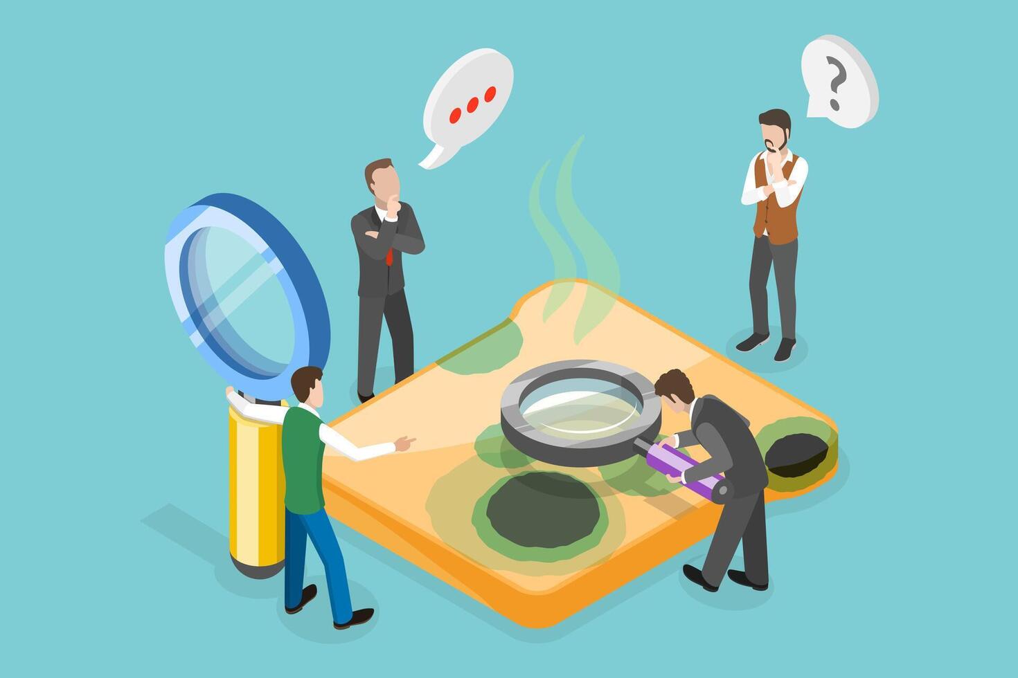 3D Isometric Flat Conceptual Illustration of Moldy Bread, Stale Musty Food vector