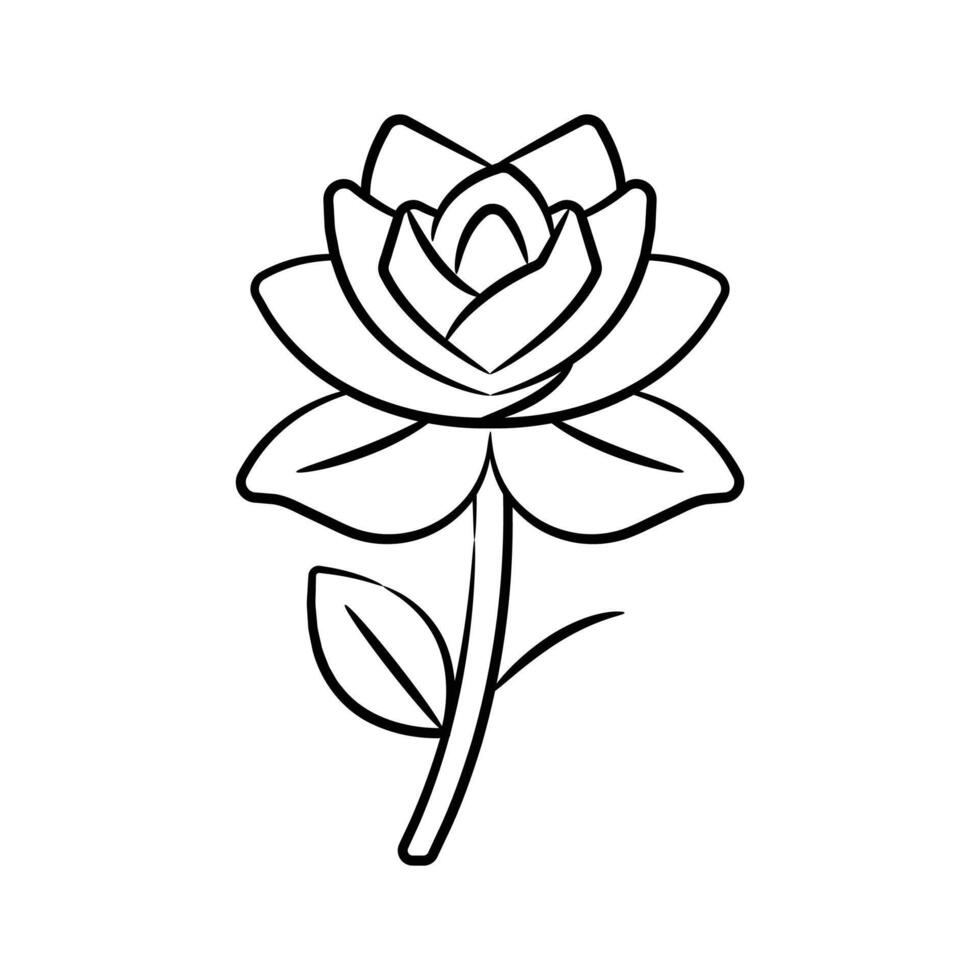 Premium icon of beautiful rose flower designed in sketchy style vector