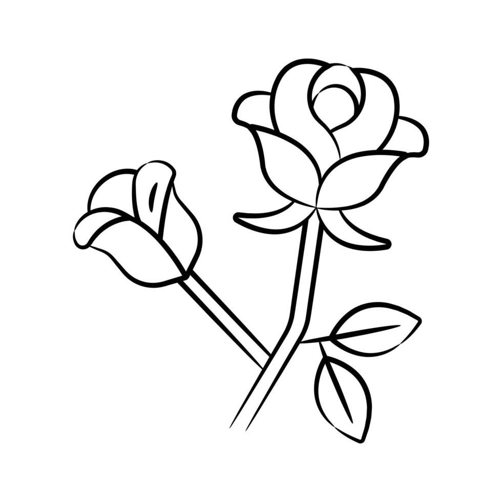 An icon of garden flowers designed in sketchy style vector