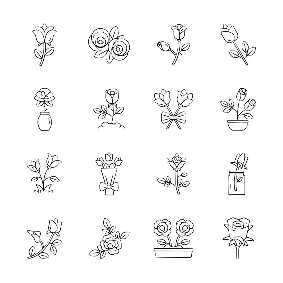 Get this beautifully designed hand drawn collection of roses vector