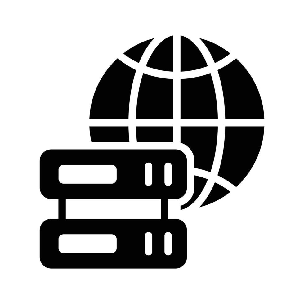 Get this premium glyph style icon of web hosting vector