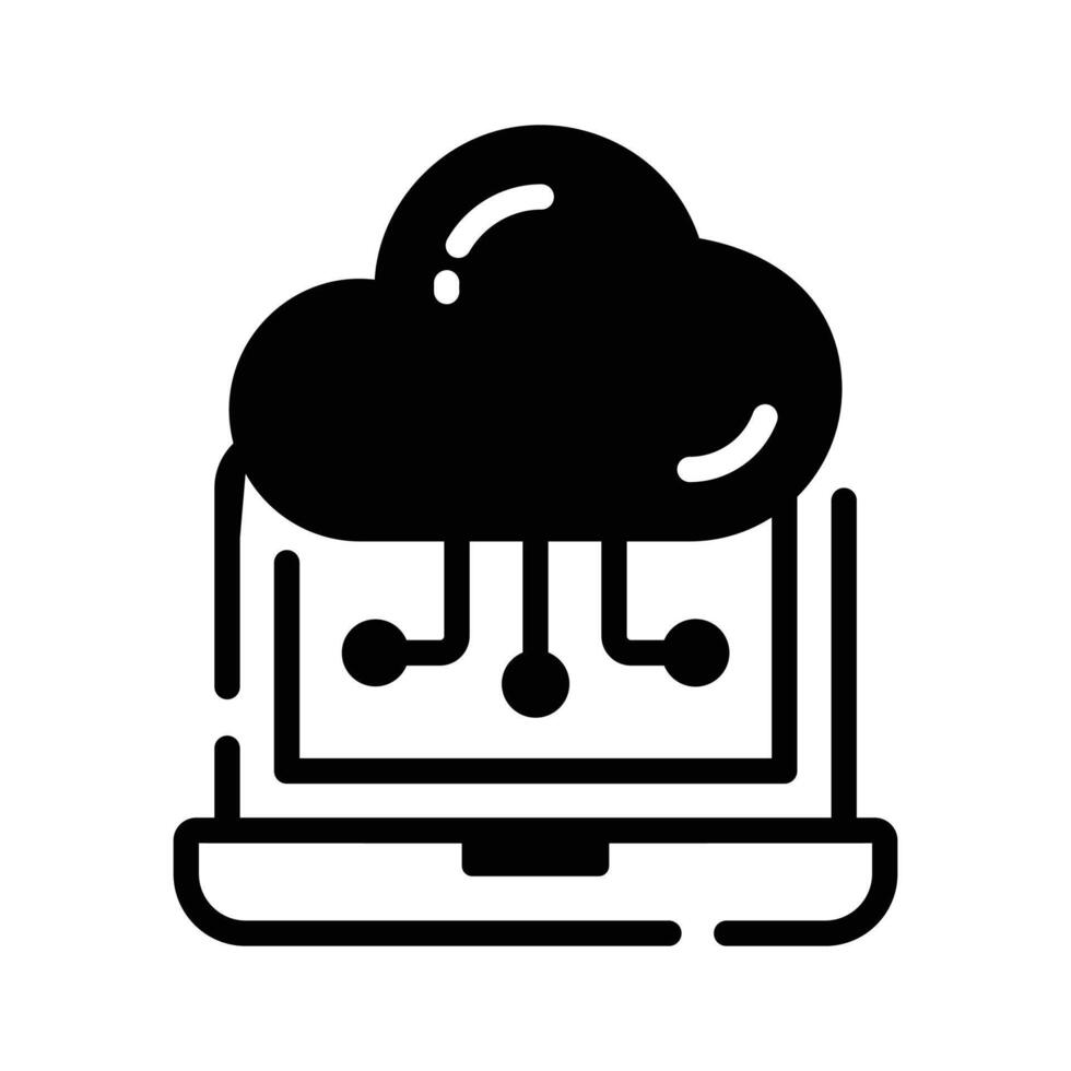 A handy glyph style icon of cloud connection technology. vector