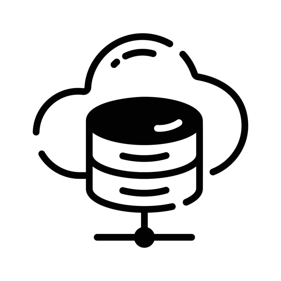 An editable glyph style icon of cloud database connection. vector