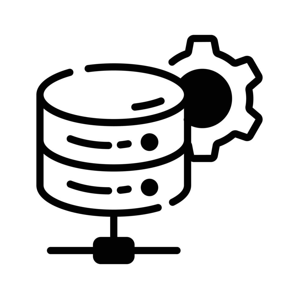 Get your hands on database management glyph style icon. vector