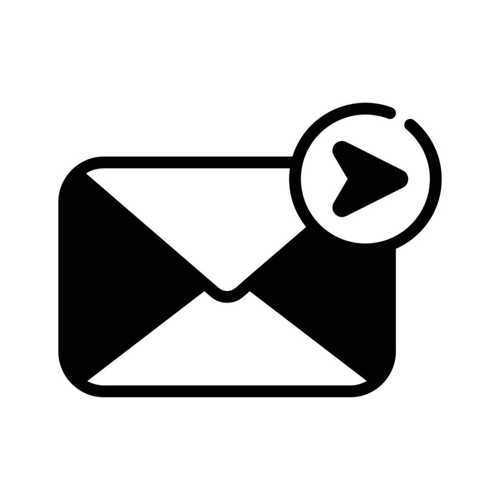 Here is a glyph style icon of send email. vector