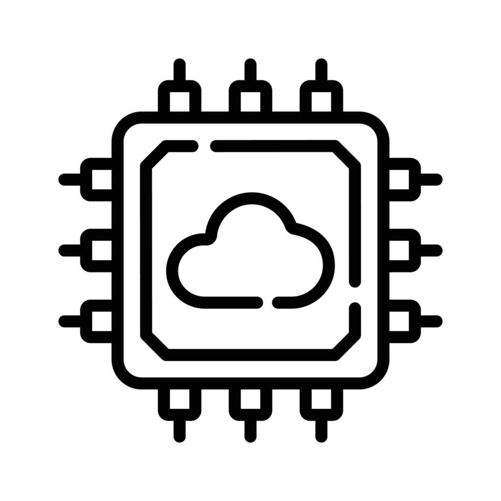 Well crafted icon of cloud processor in line style vector