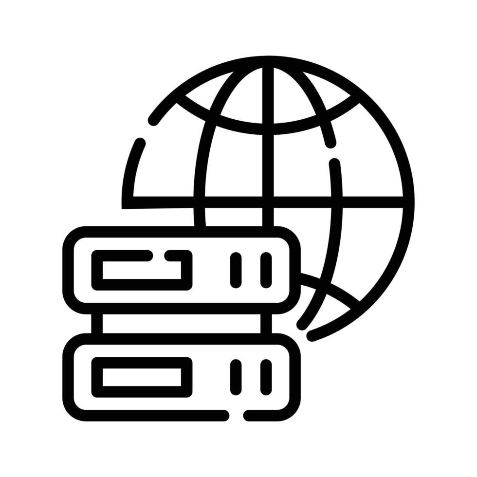 Get this premium line style icon of web hosting vector