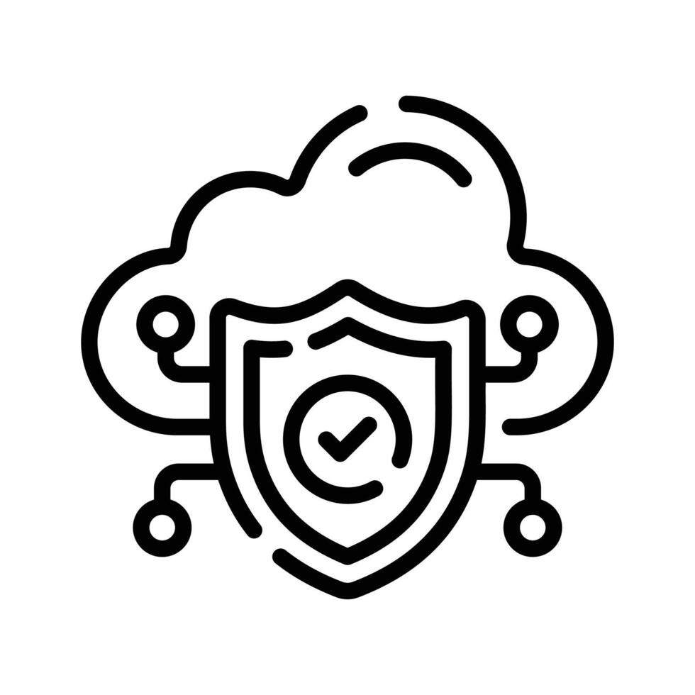 Get your hands on cloud encryption line icon vector