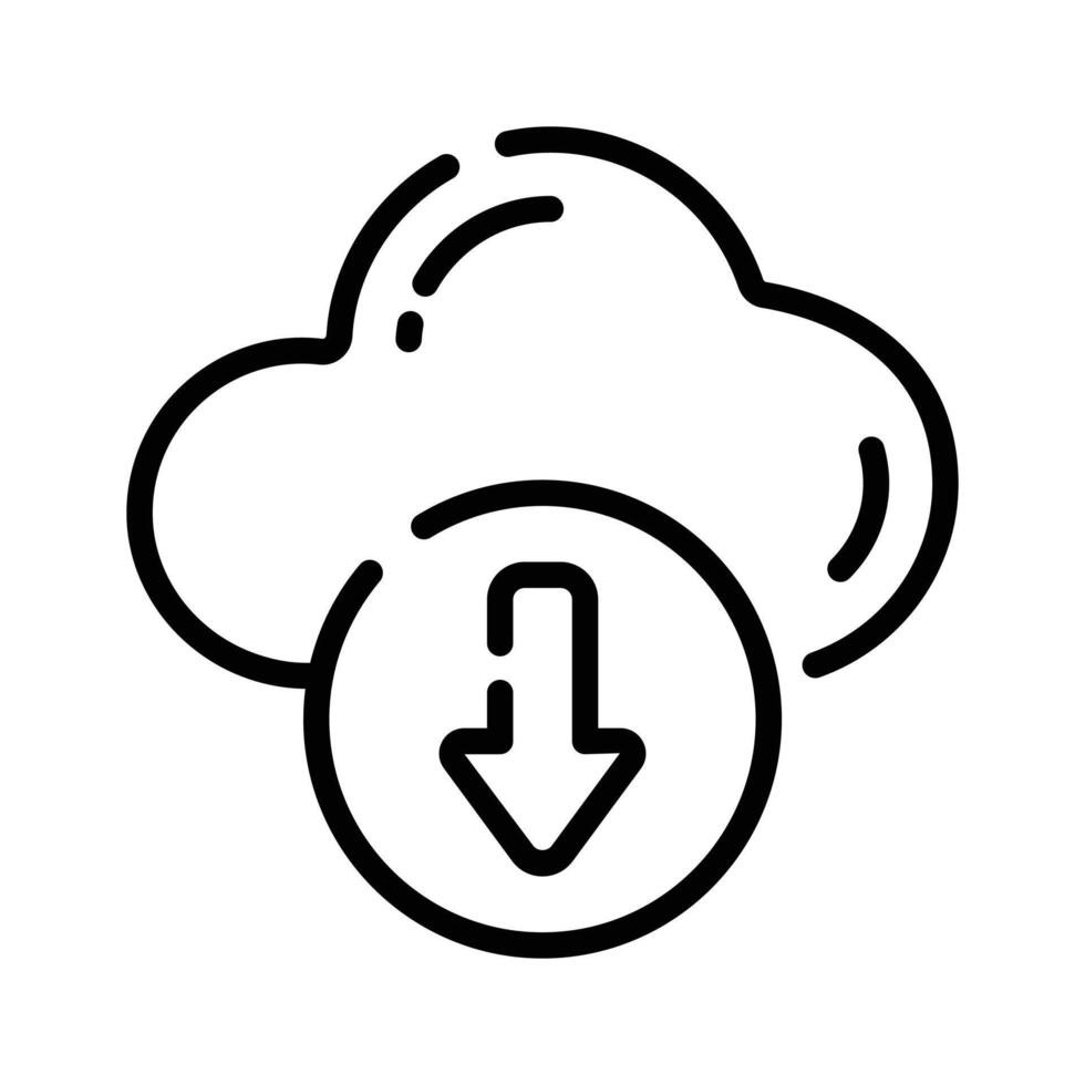 Check out our handy line style icon of cloud download vector