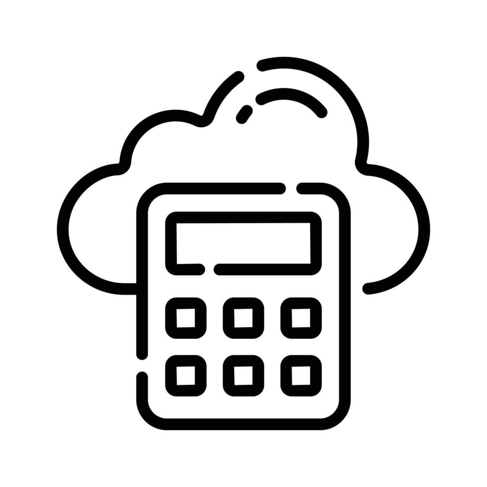 Get this handy line icon of cloud accounting concept vector
