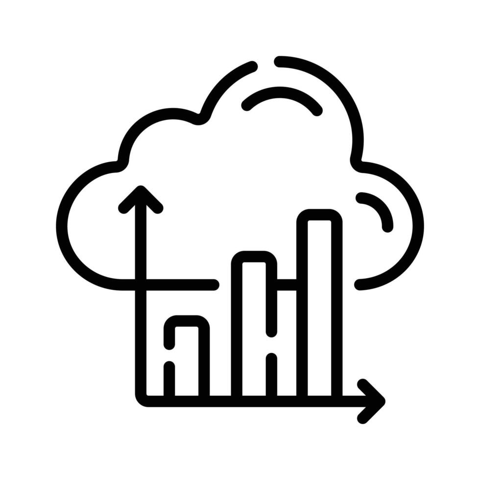 Check out this line style icon of cloud statistics vector