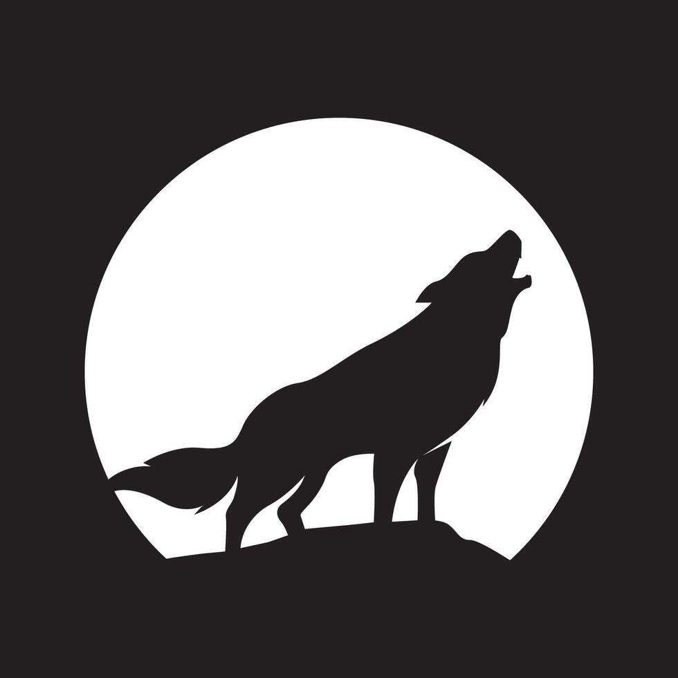 Moon wolf illustration design vector
