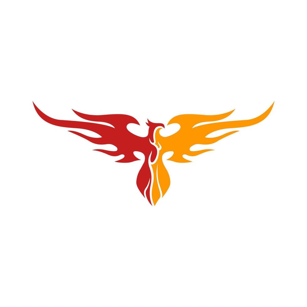 Colorful fire eagle illustration logo design vector