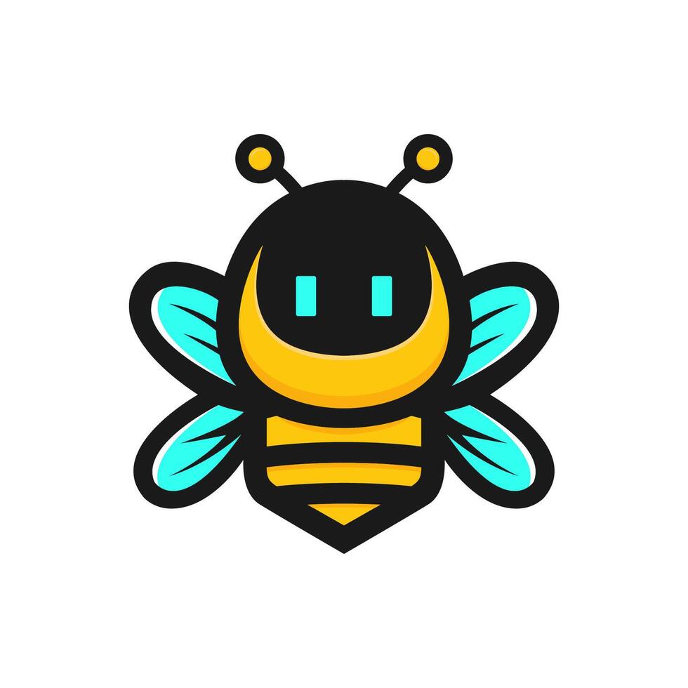 Bee robot illustration design vector