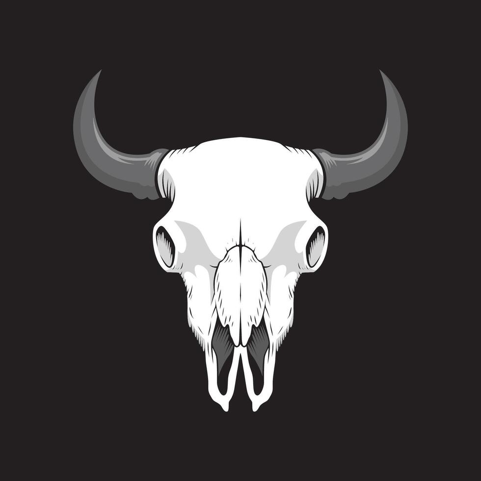 Bull skull illustration vector