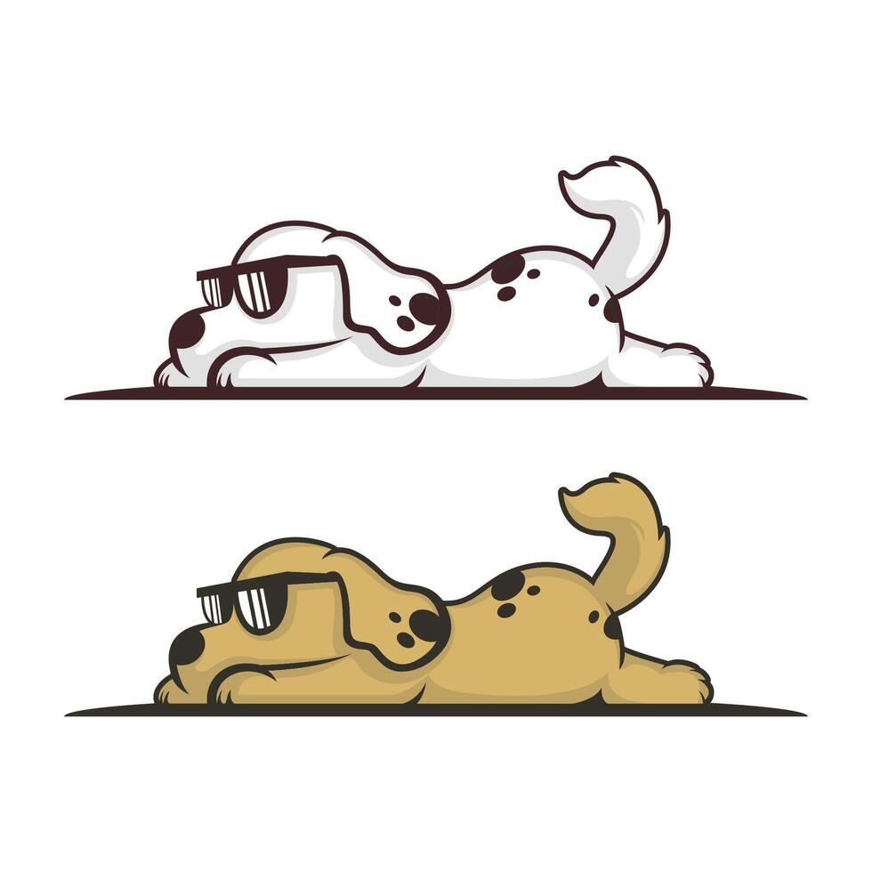 Dog lying down illustration design vector