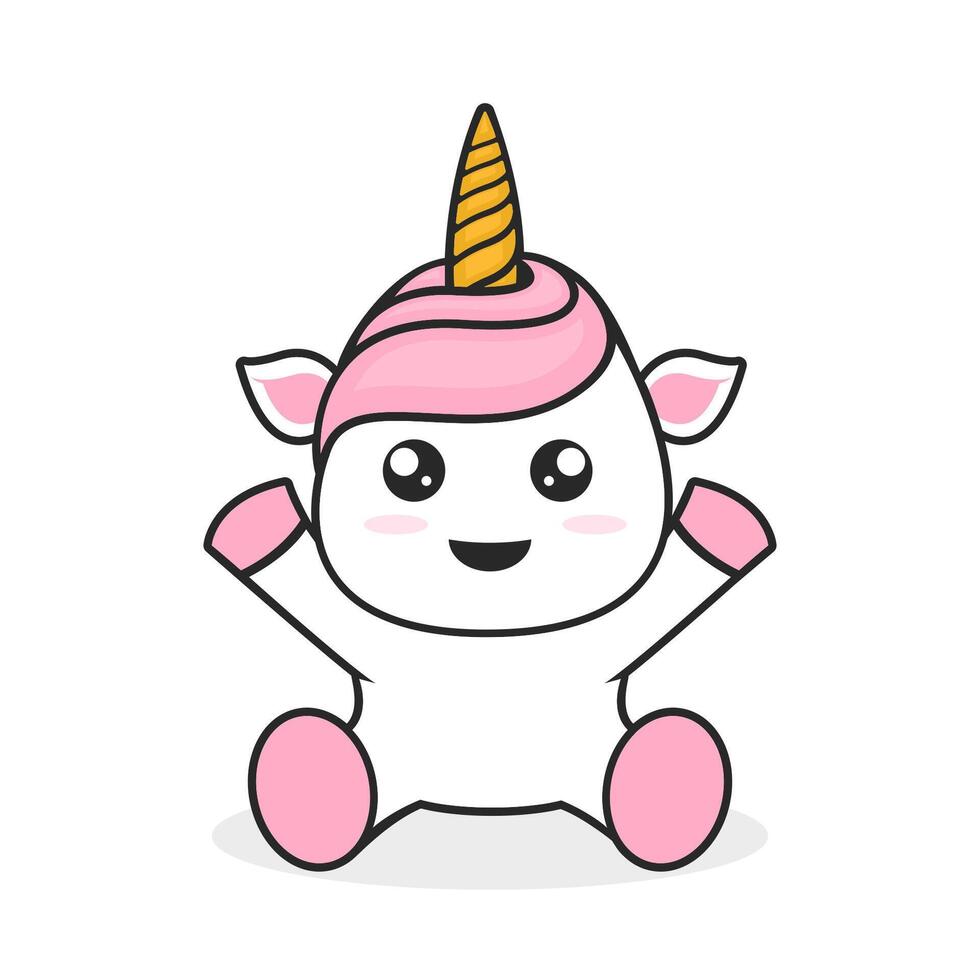 Cute unicorn illustration vector