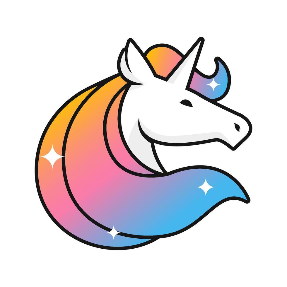 Cute unicorn head illustration design vector