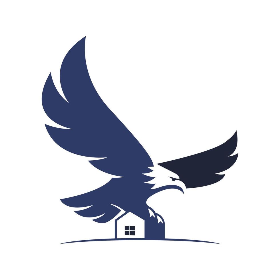 Eagle and house logo design vector