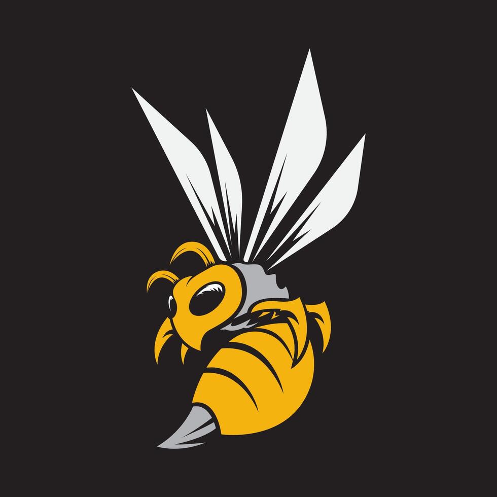 Angry hornet wasp bee mascot vector