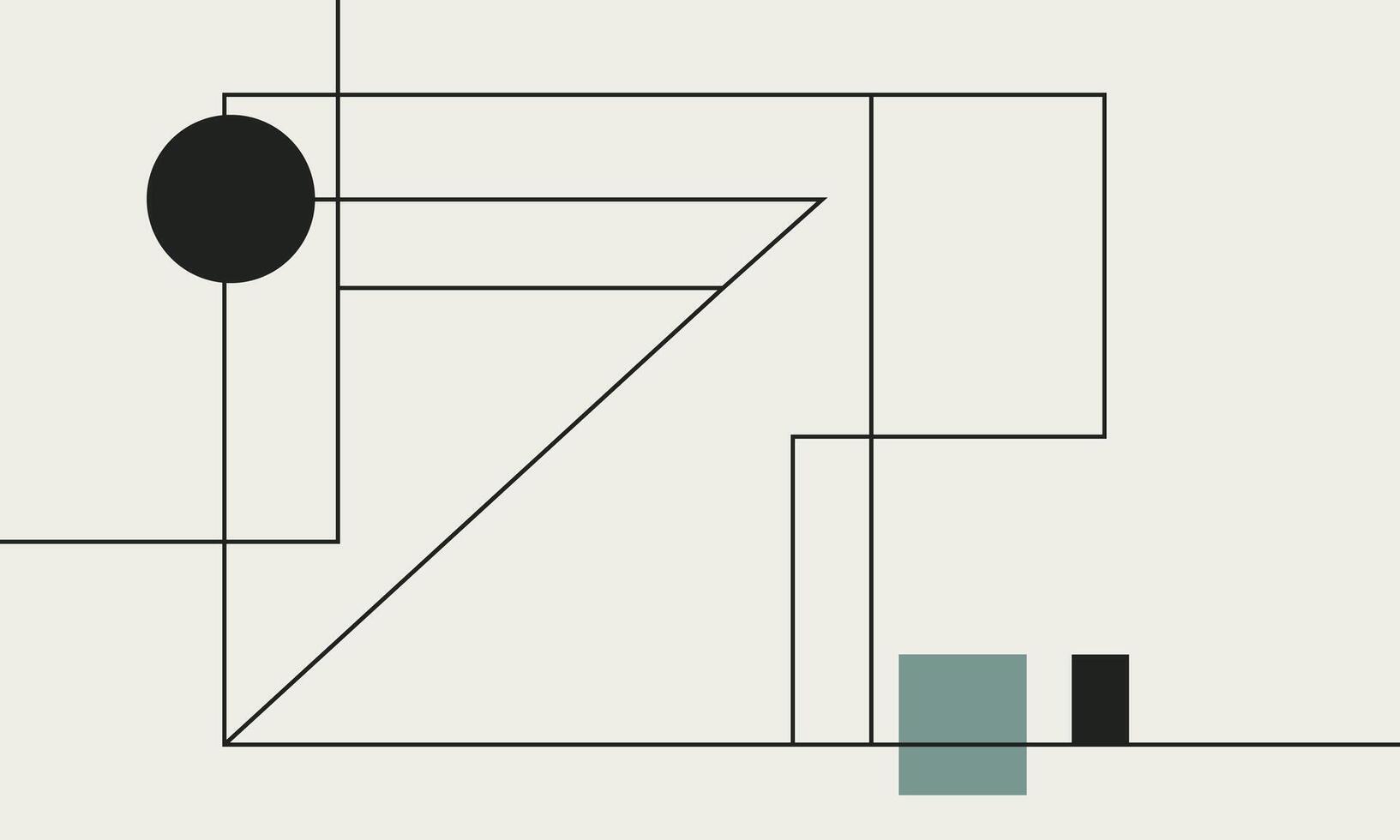 Minimalist Flat Line Art with Subtle Hues vector