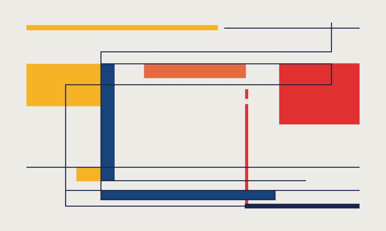 Flat Style Line Art with Geometric Elements vector
