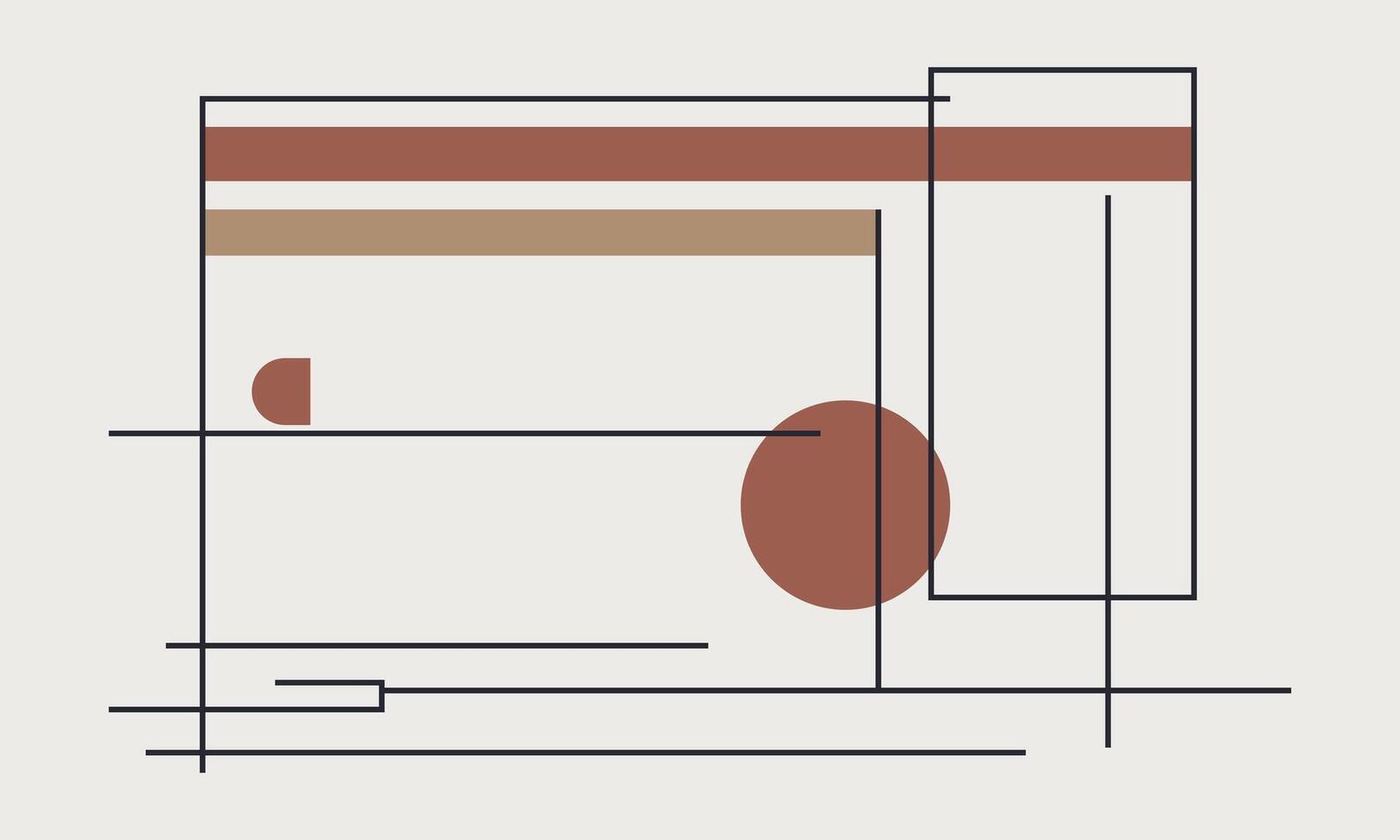 Geometric Line Art in Flat Design vector