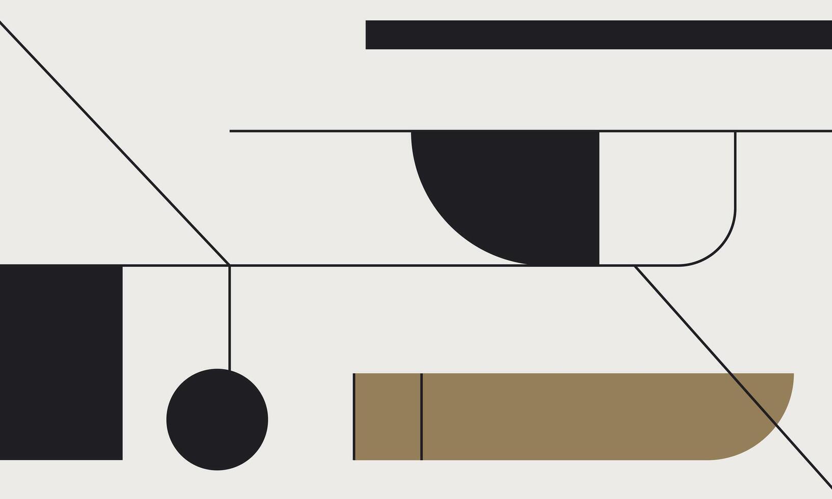 Abstract Line Art with Flat Design vector