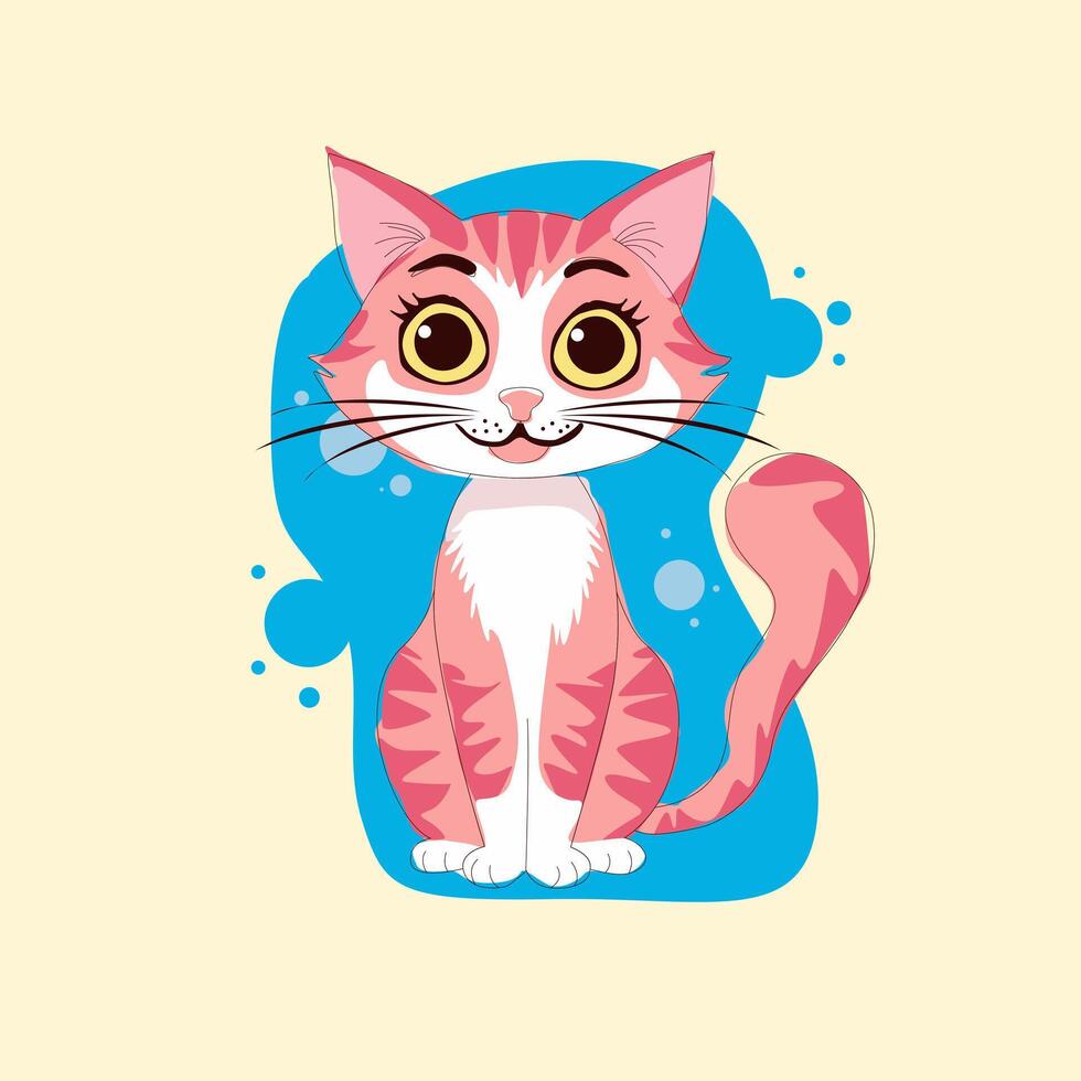 cute cat graphic illustration vector