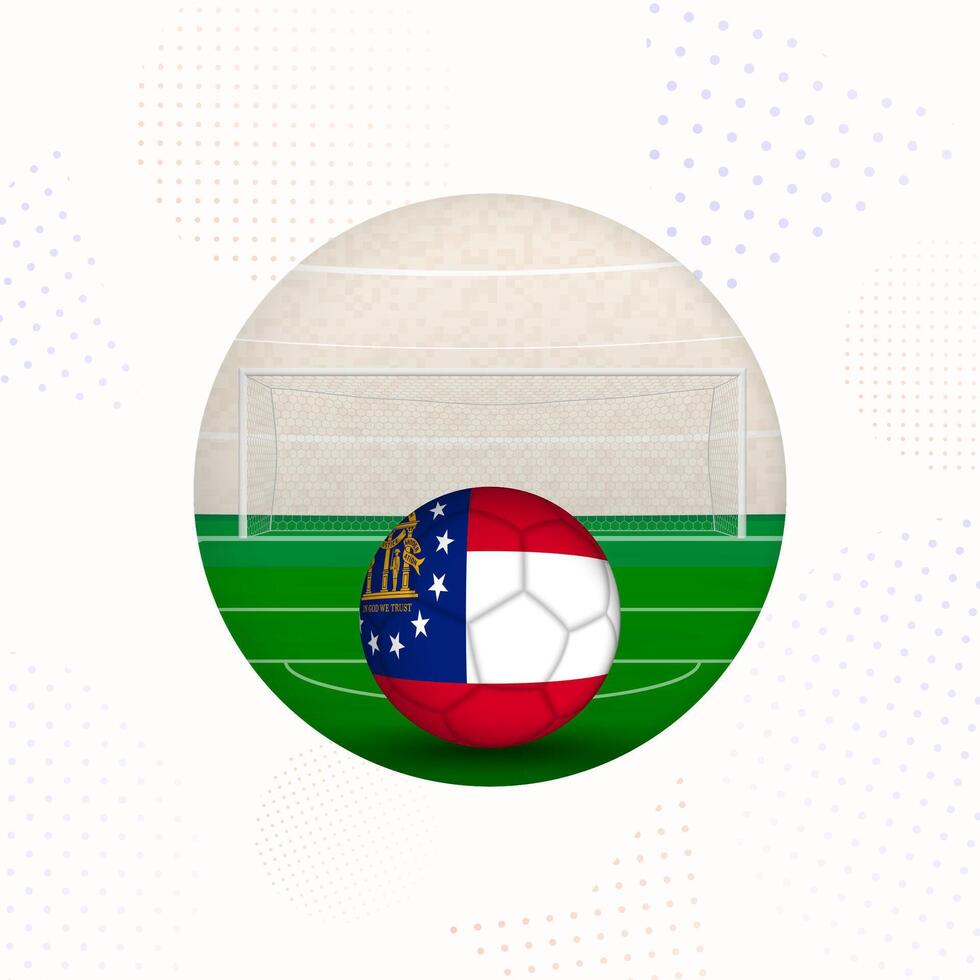 US State Georgia Flag Football Image for Sports Promotions, Georgia Soccer Ball Ready for Kickoff. vector
