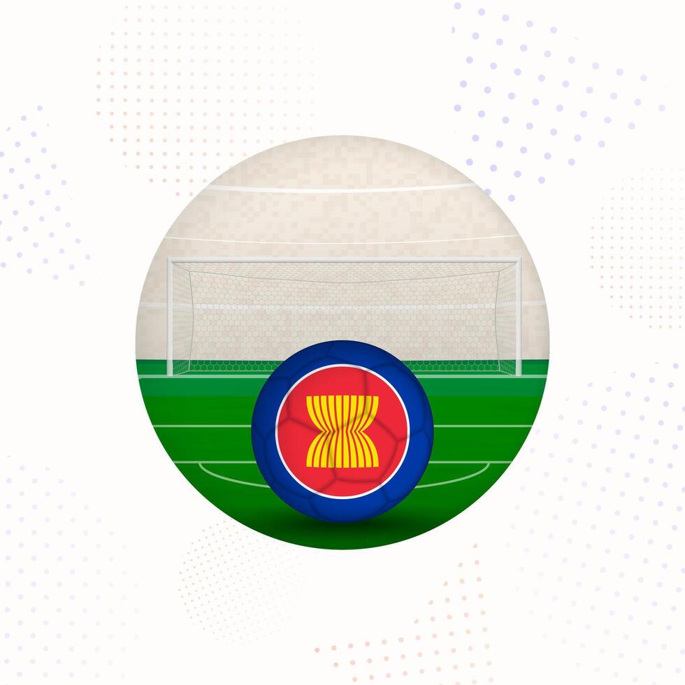 ASEAN Flag Football Image for Sports Promotions, ASEAN Soccer Ball Ready for Kickoff. vector