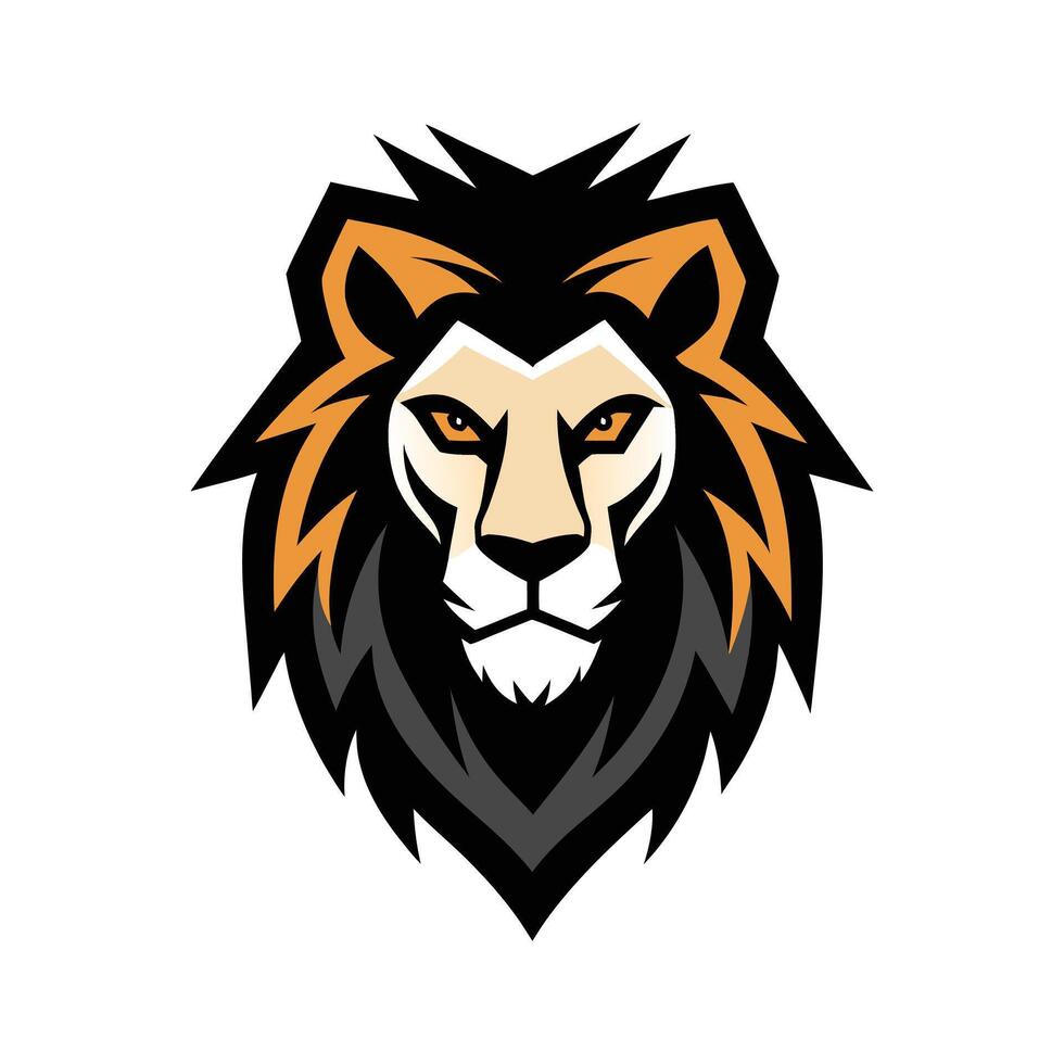 Symmetrical of a lion head with white background vector
