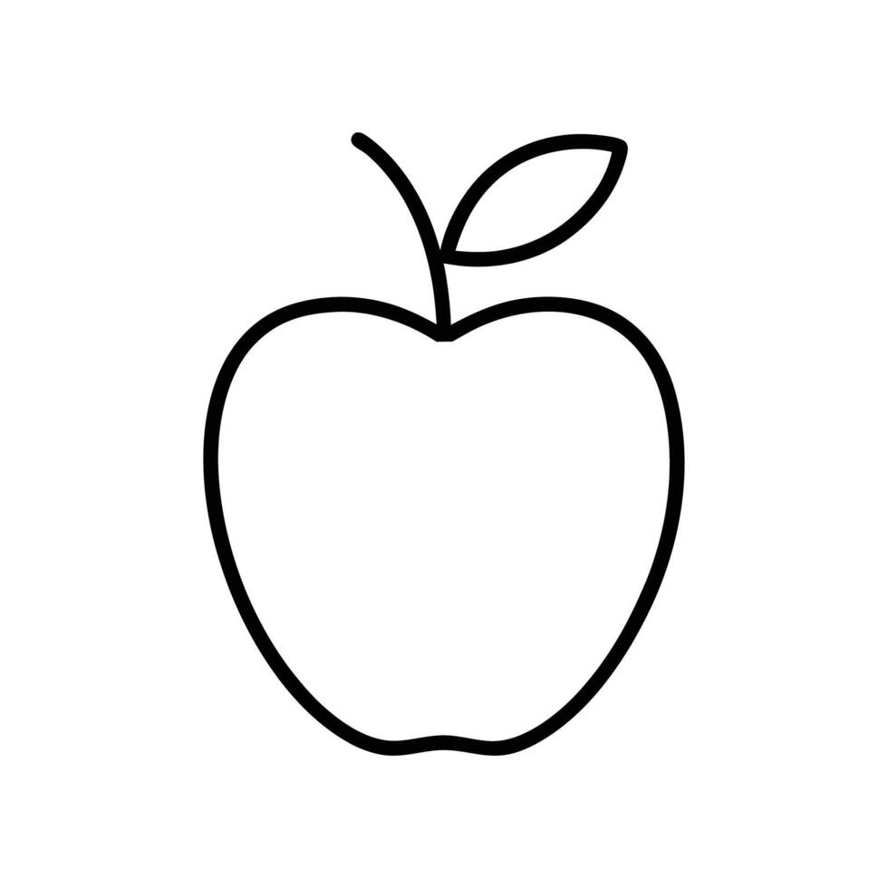 Apple line art with white background vector