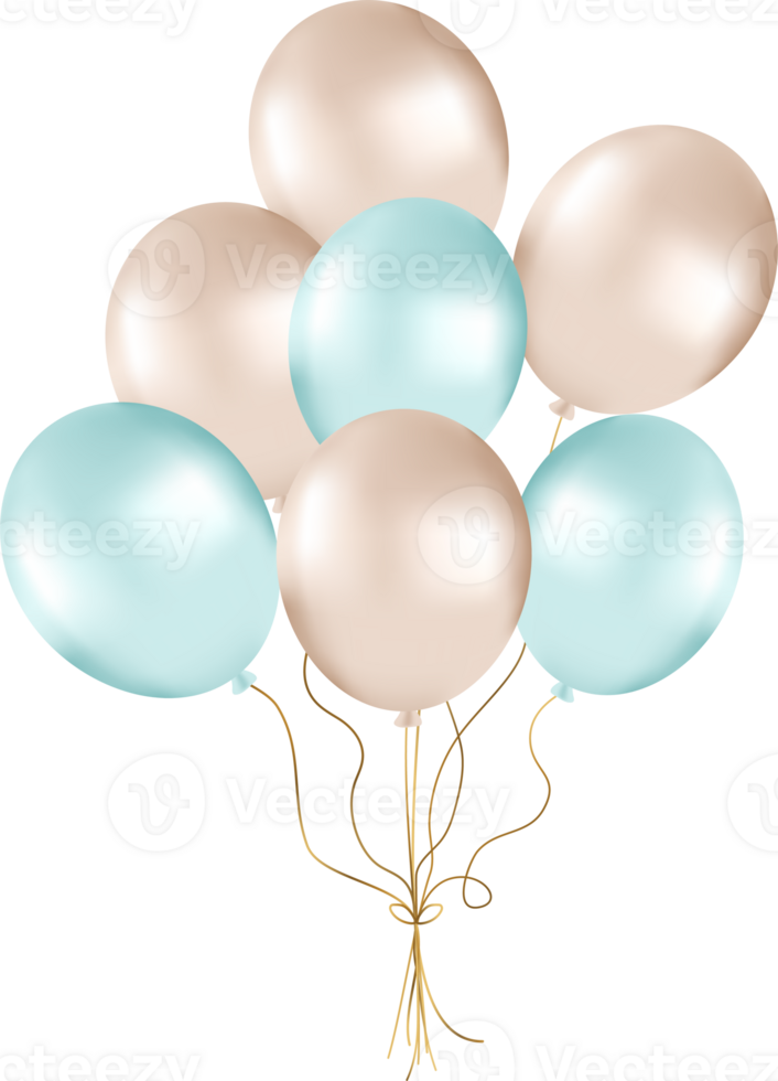 Bunch of Pearl Balloons in Gold and Green Tones, Balloons for Party Decorations png