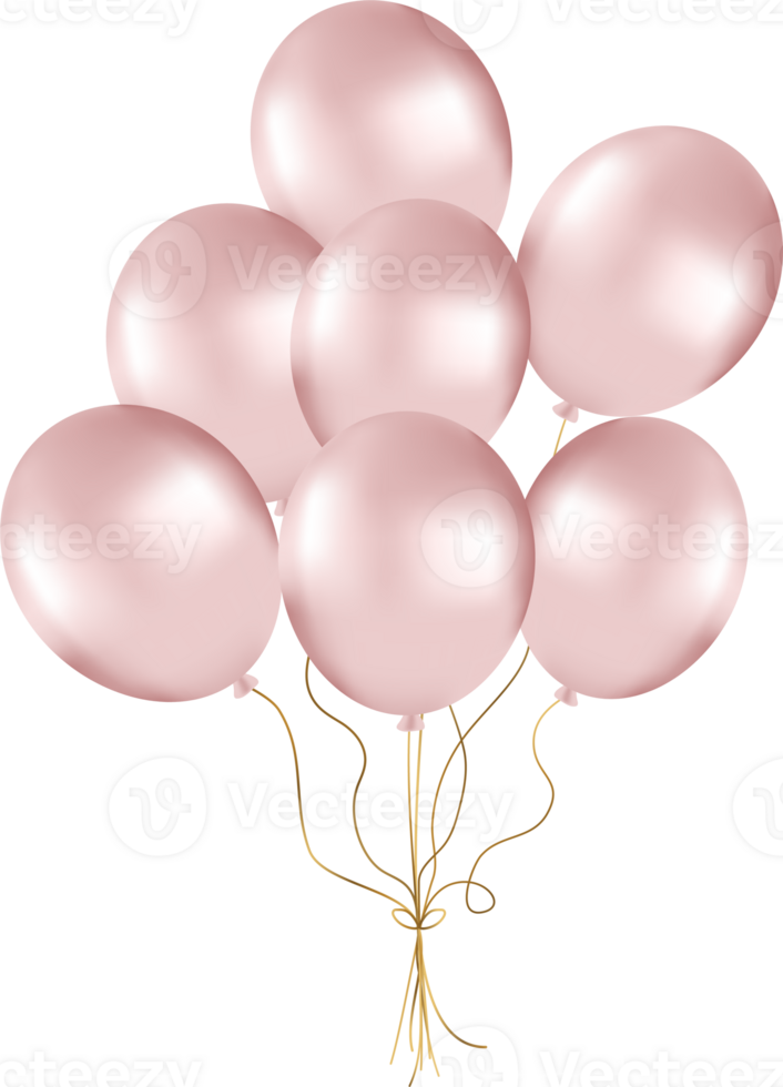 Bunch of Pearl Balloons in Rose Tones. Balloon for Party Decorations png