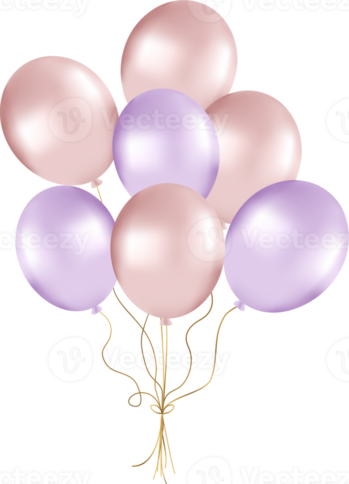 Bunch of Pearl Balloons in Rose and Purple Tones, Balloons for Party Decorations png