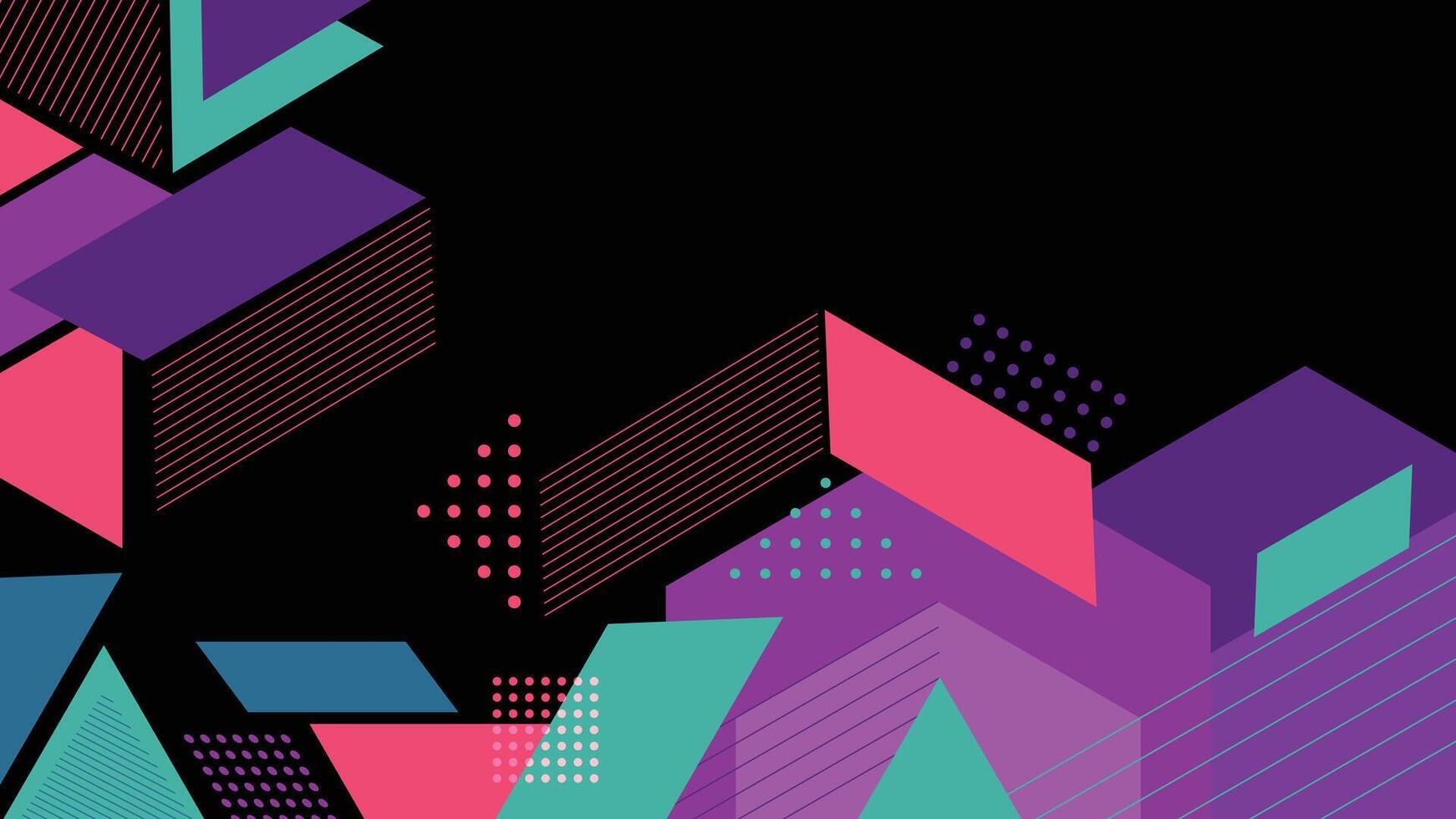 Bright and modern geometric background featuring abstract shapes and vibrant colors ideal for digital design creative presentations web pages and promotional content vector