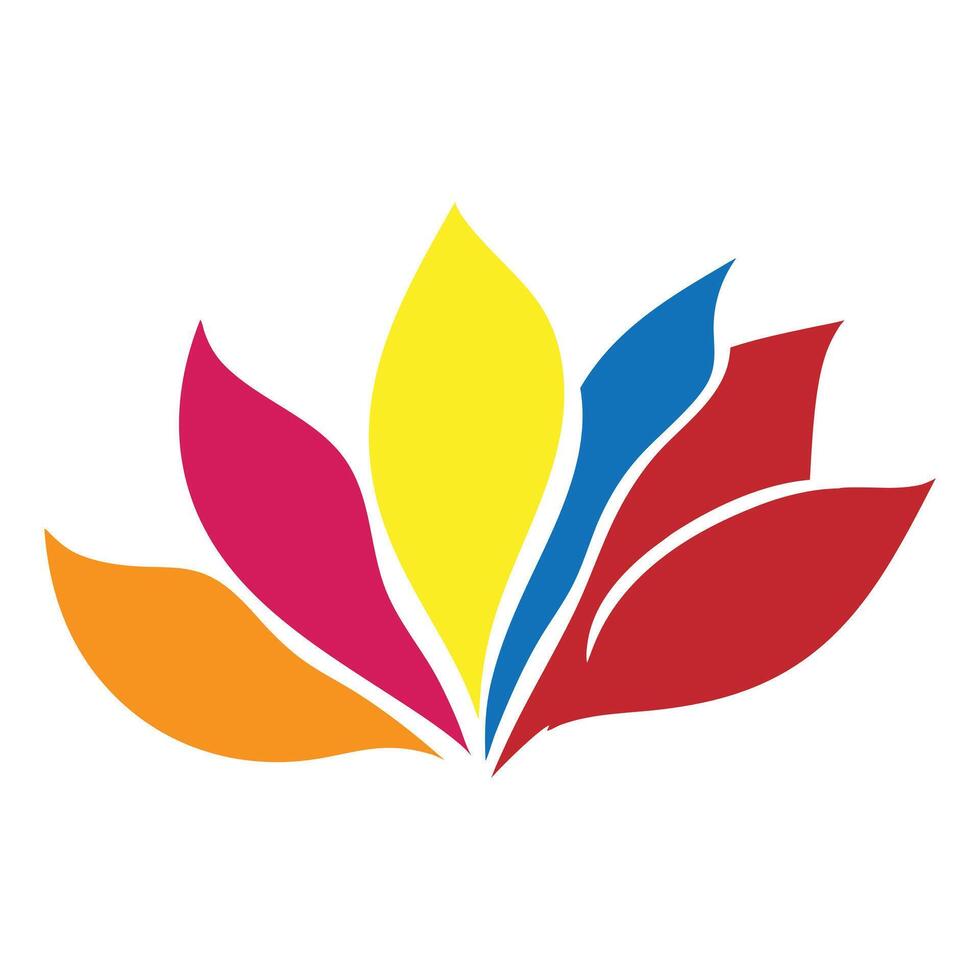 a colorful logo with leaves on it vector
