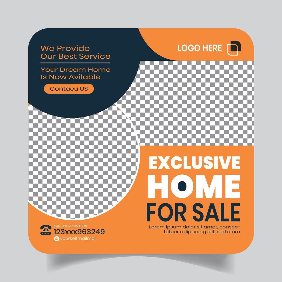 Real Estate Property Advertisement Social Media Post Design Layout vector