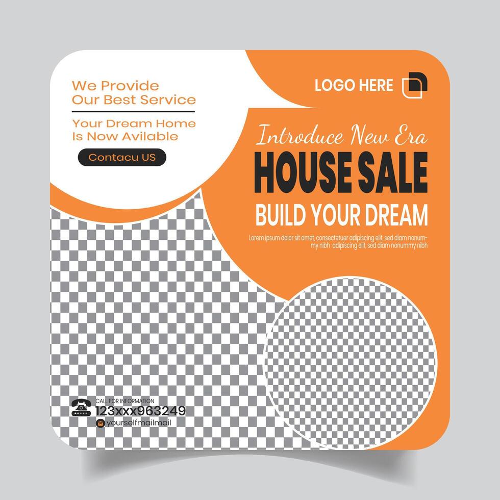 Real Estate Advertisement Social Media Post Design Layout vector
