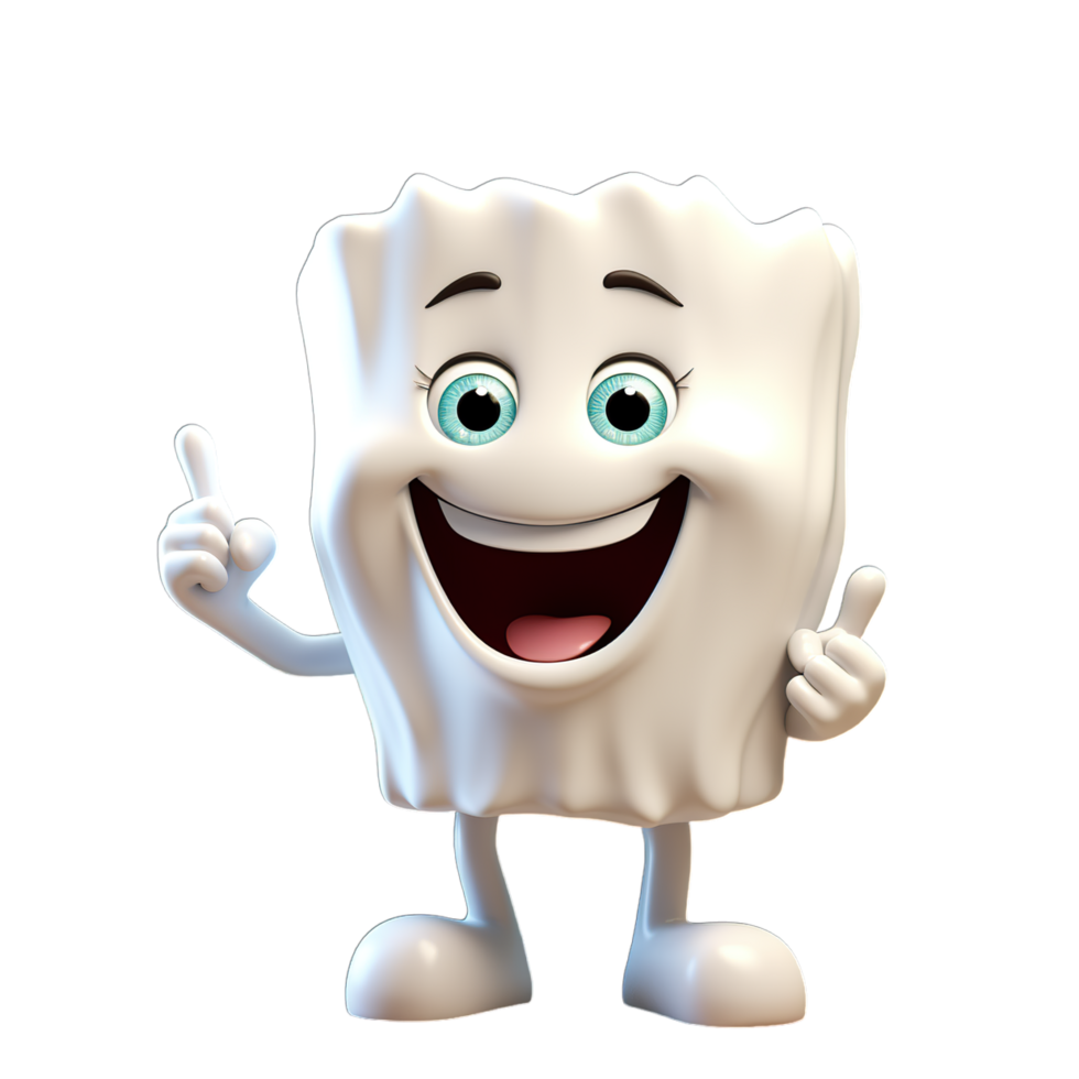 A tooth with a happy face and thumbs up png